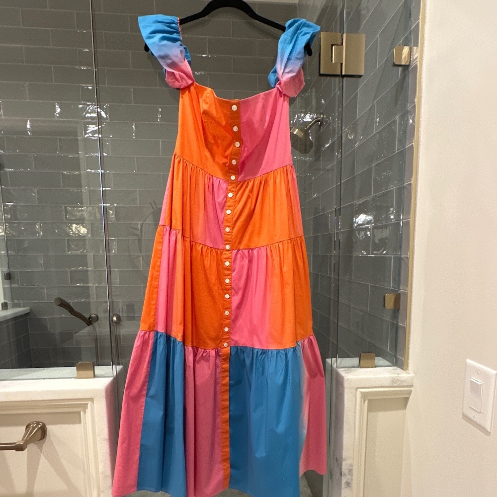 Staud Elio Puff-Sleeve Prairie Dress